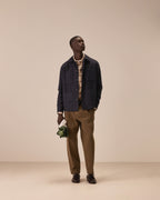 Shirt jacket diagonal wool