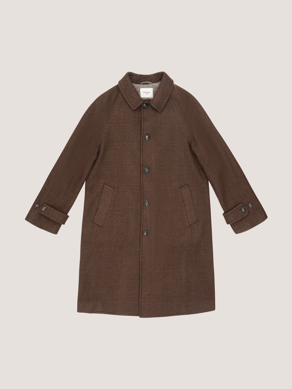 Cappotto raglan wool check