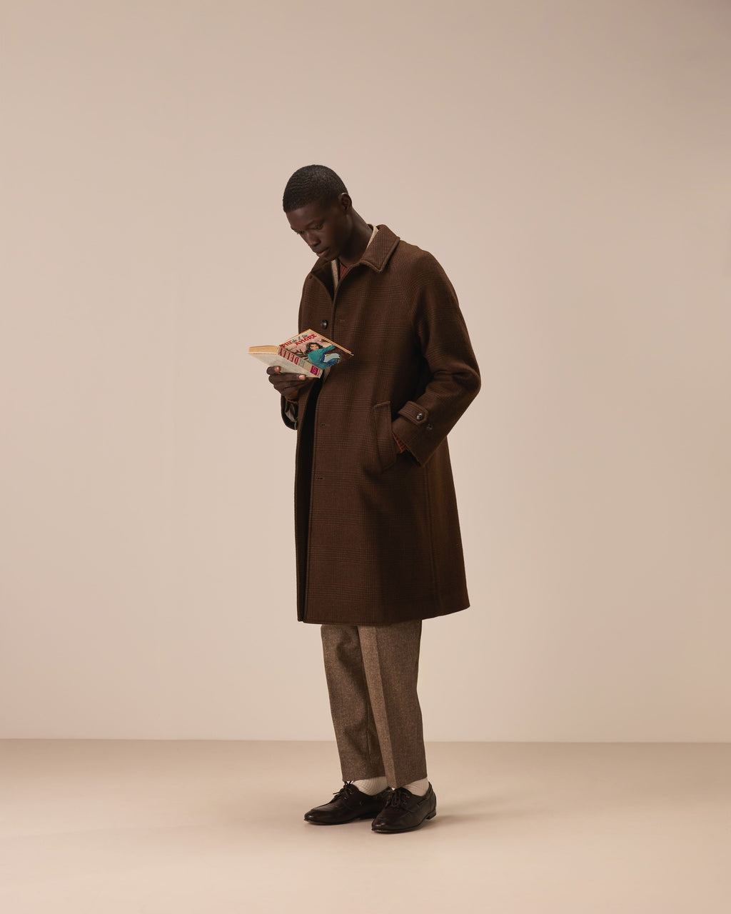 Cappotto raglan wool check