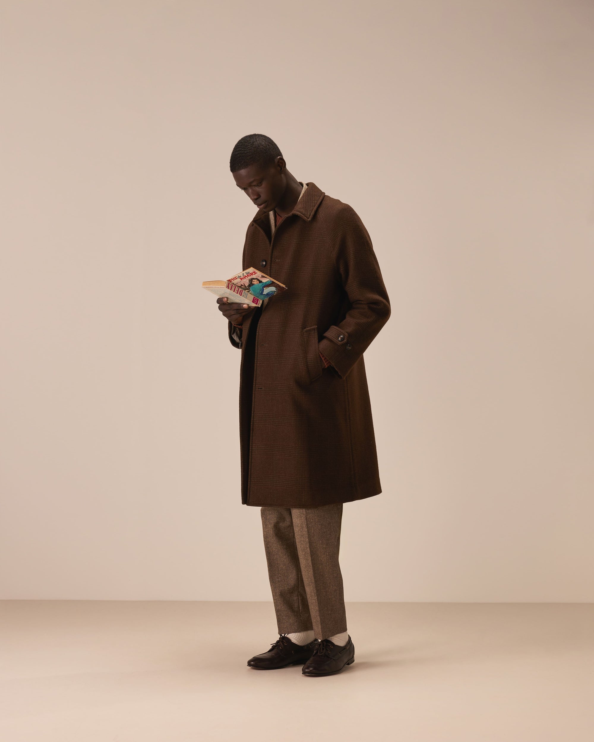Cappotto raglan wool check