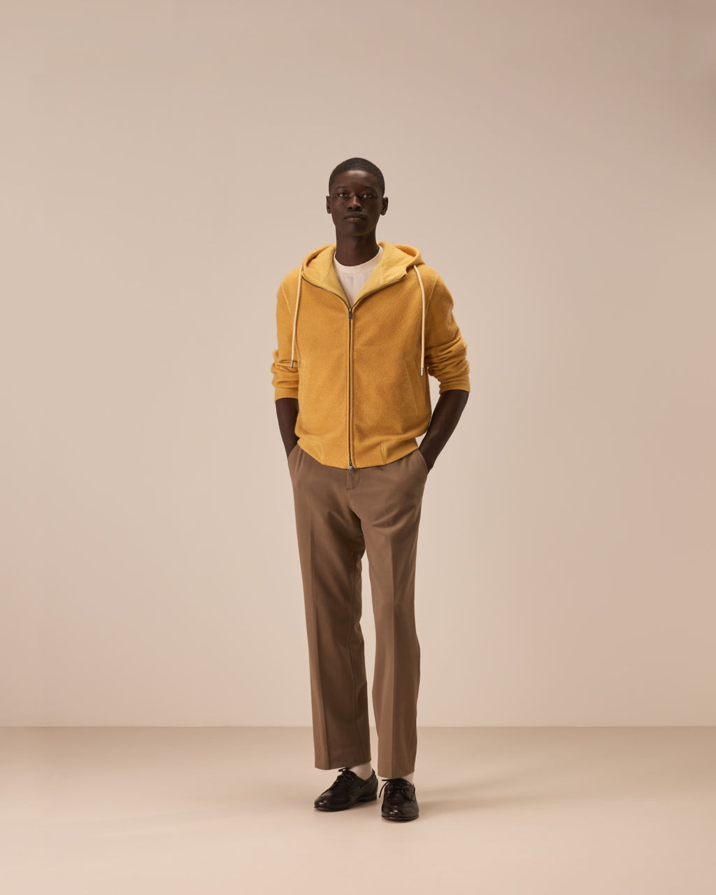 Felpa full zip jersey bouclè