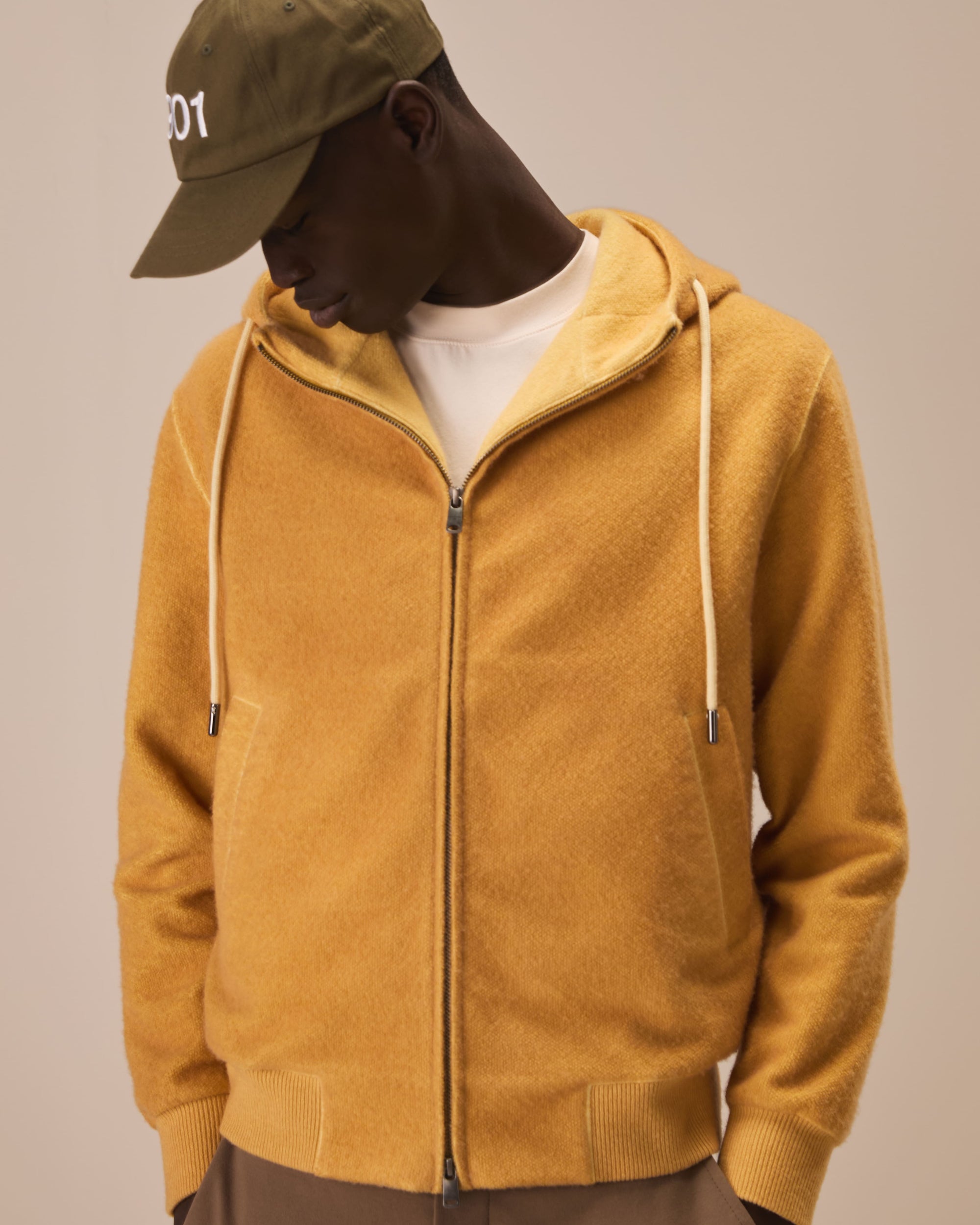 Felpa full zip jersey bouclè