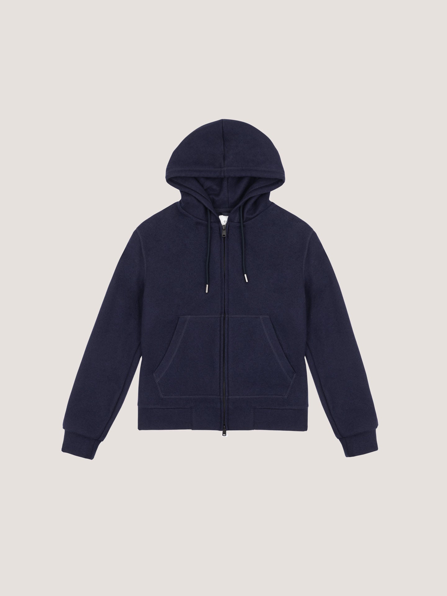 Felpa full zip soft felted jersey wool