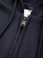 Felpa full zip soft felted jersey wool
