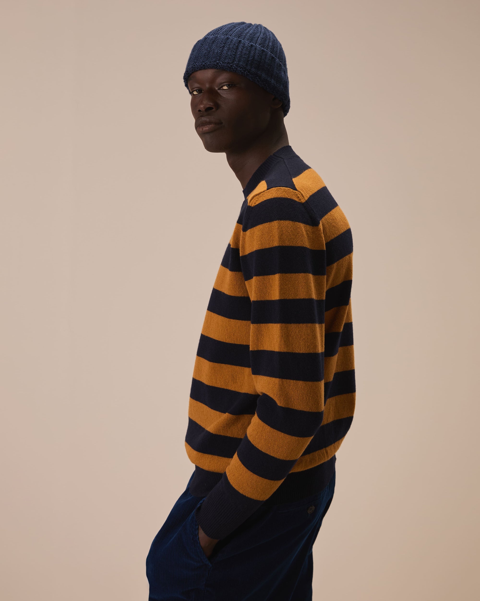 Maglia boxy a righe in lana