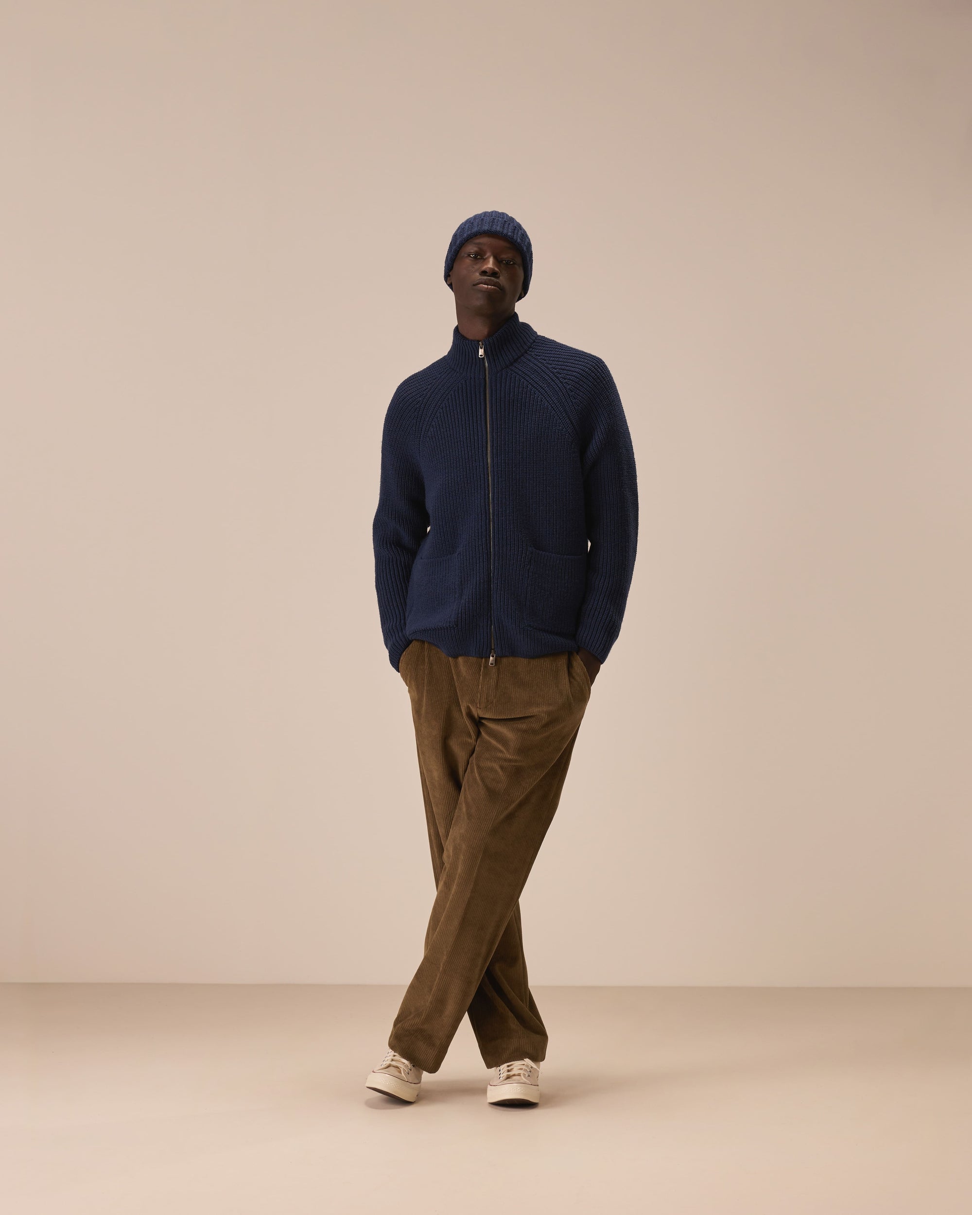 Full zip in lana merino fine