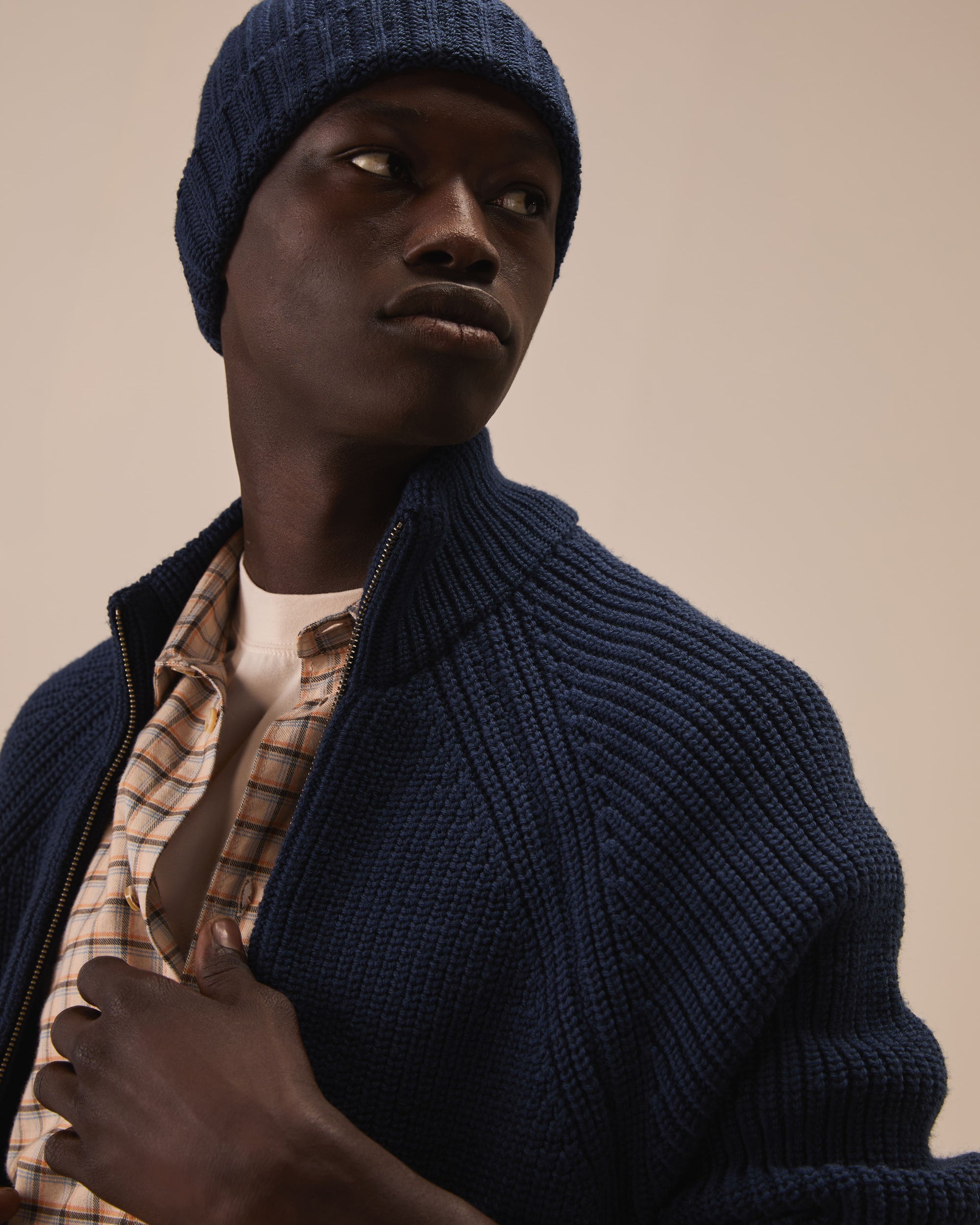 Full zip in lana merino fine