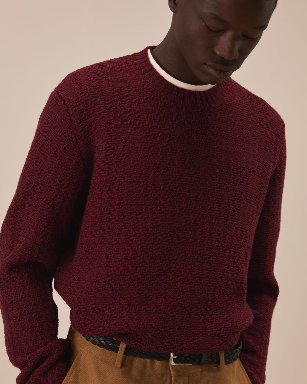 Girocollo boxy in lana merino fine