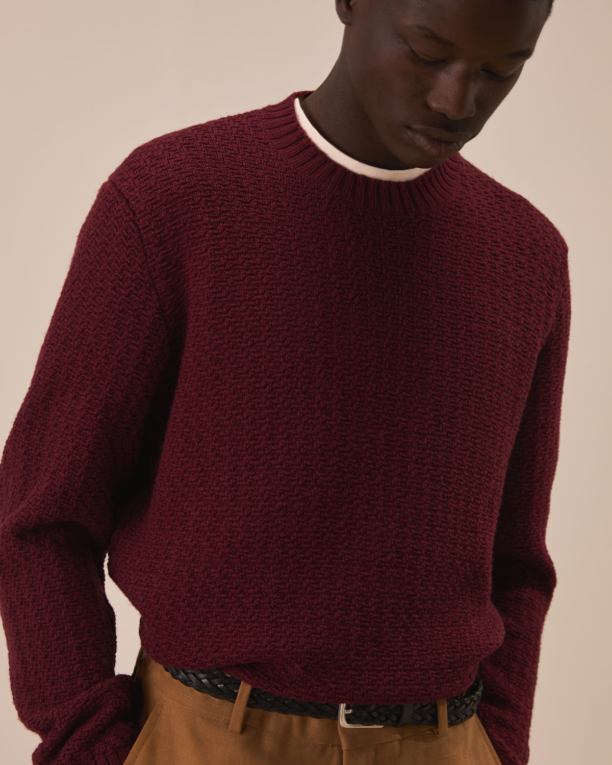 Girocollo boxy in lana merino fine