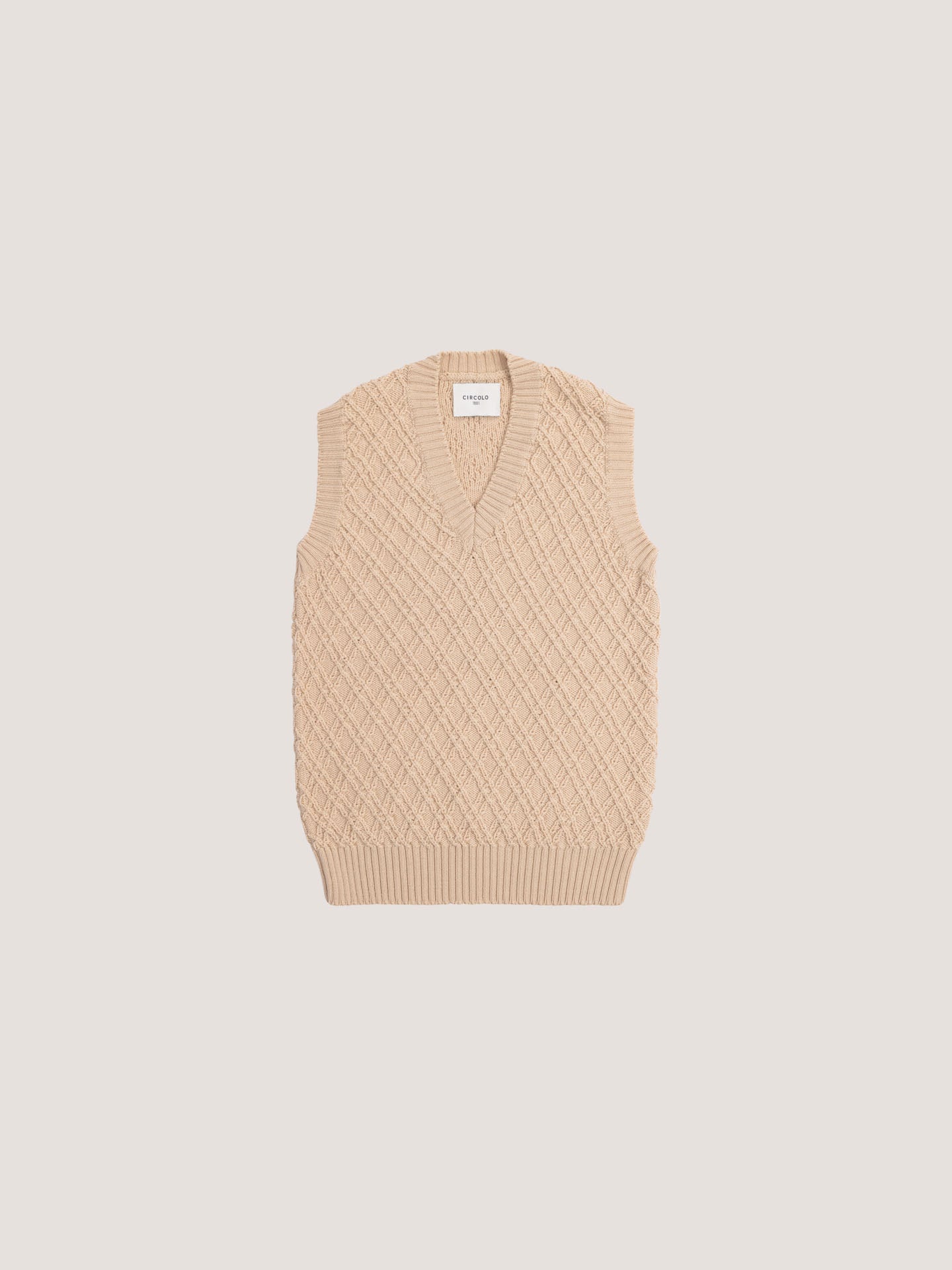 Gilet in lana merino fine diamond stitch