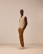 Gilet in lana merino fine diamond stitch