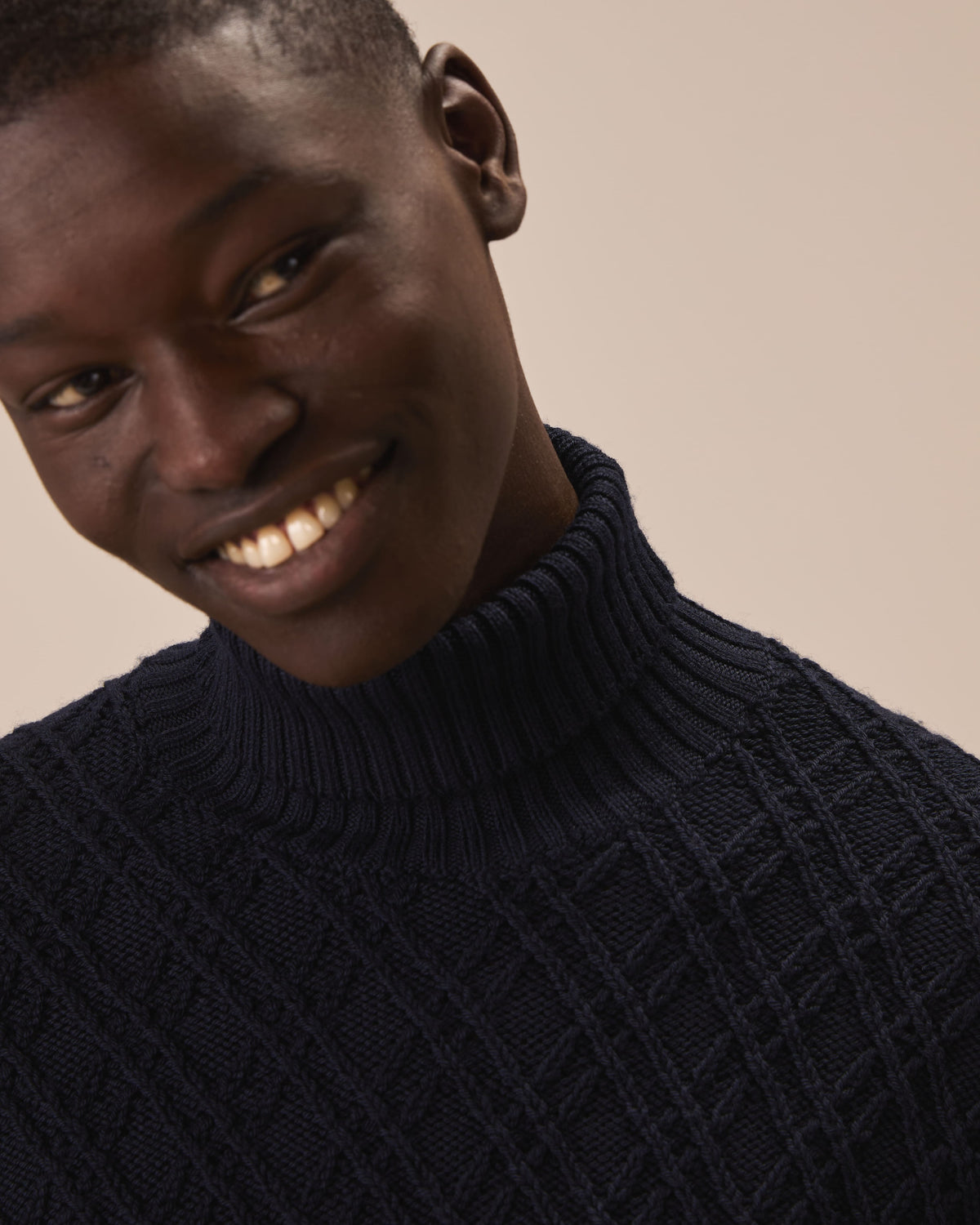 Dolcevita in lana merino fine diamond stitch