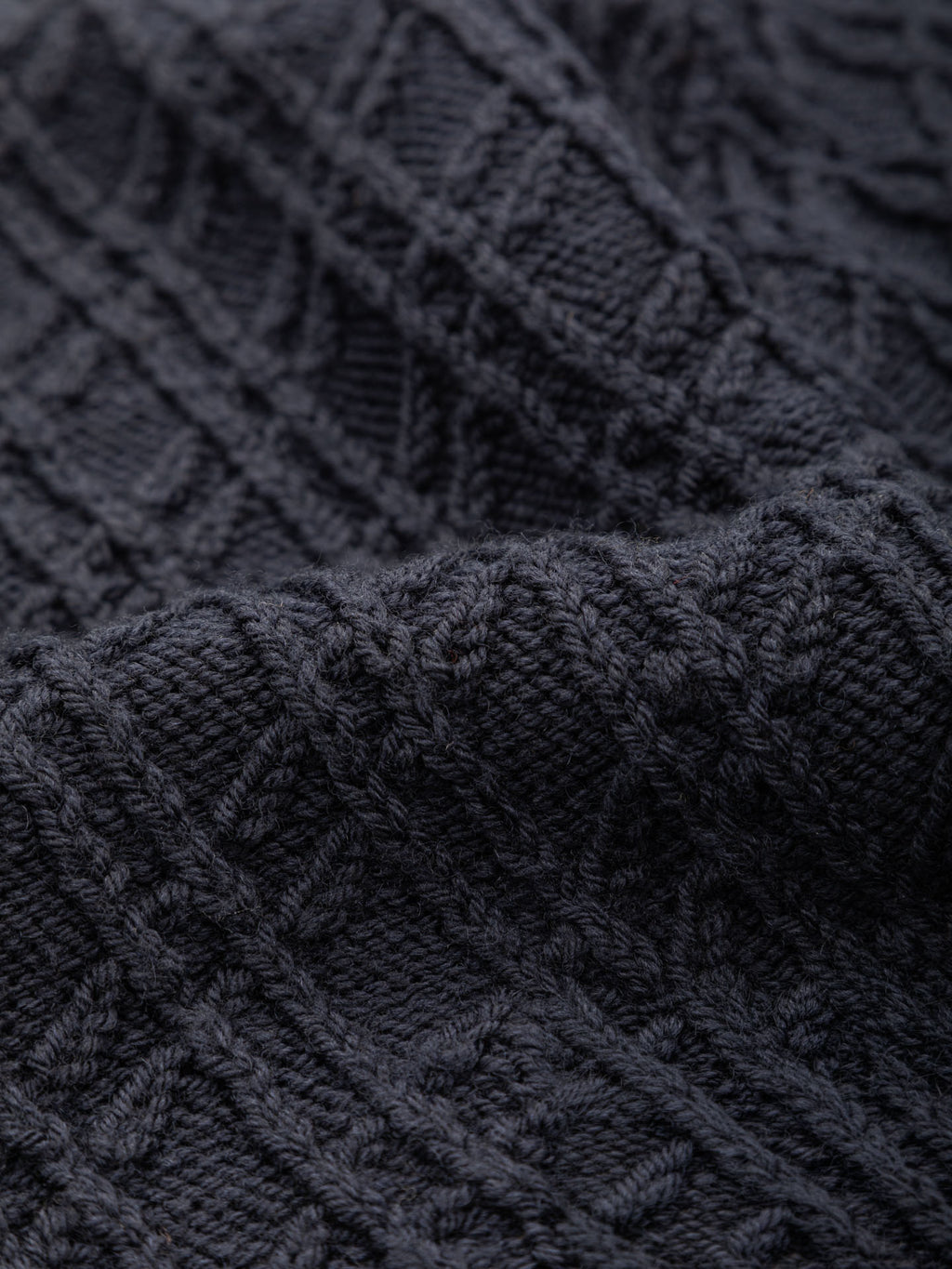 Full zip blouson in lana merino fine diamond stitch