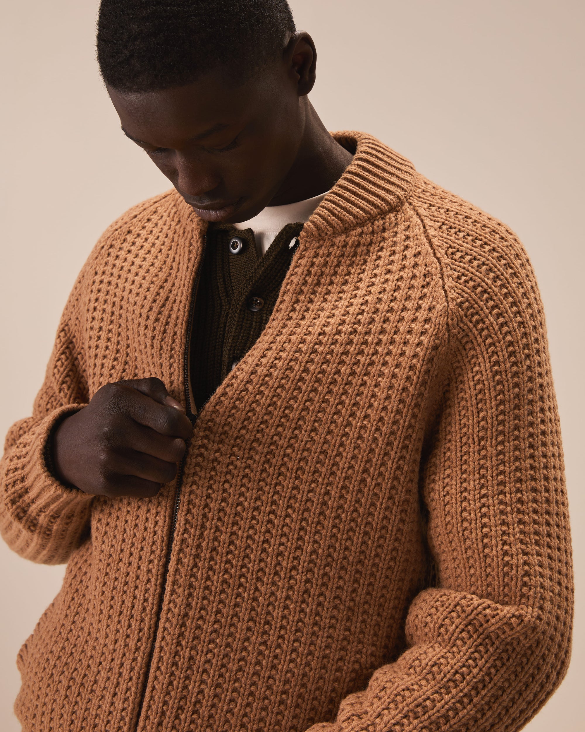 Bomber in lana grain stitch