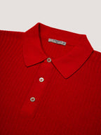 Eyelet pattern polo shirt