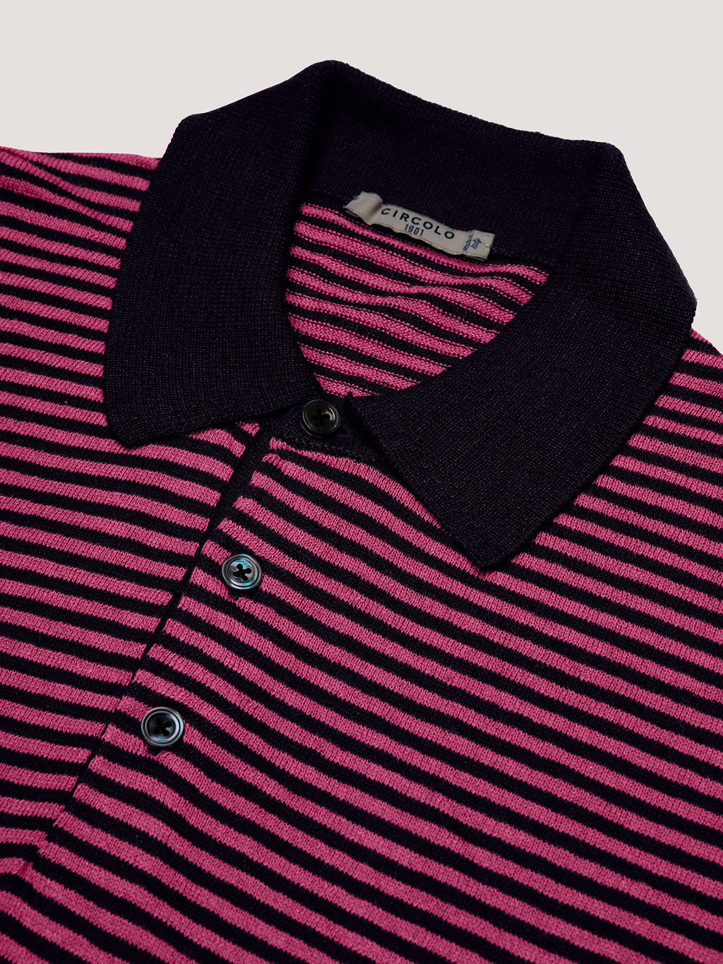 Striped Knitwear Polo Shirt
