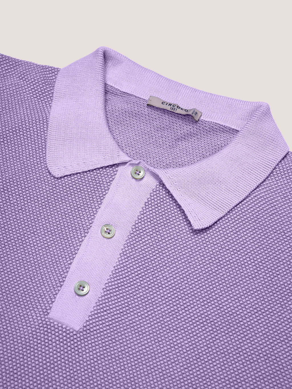 Fancy knit bicolor polo shirt