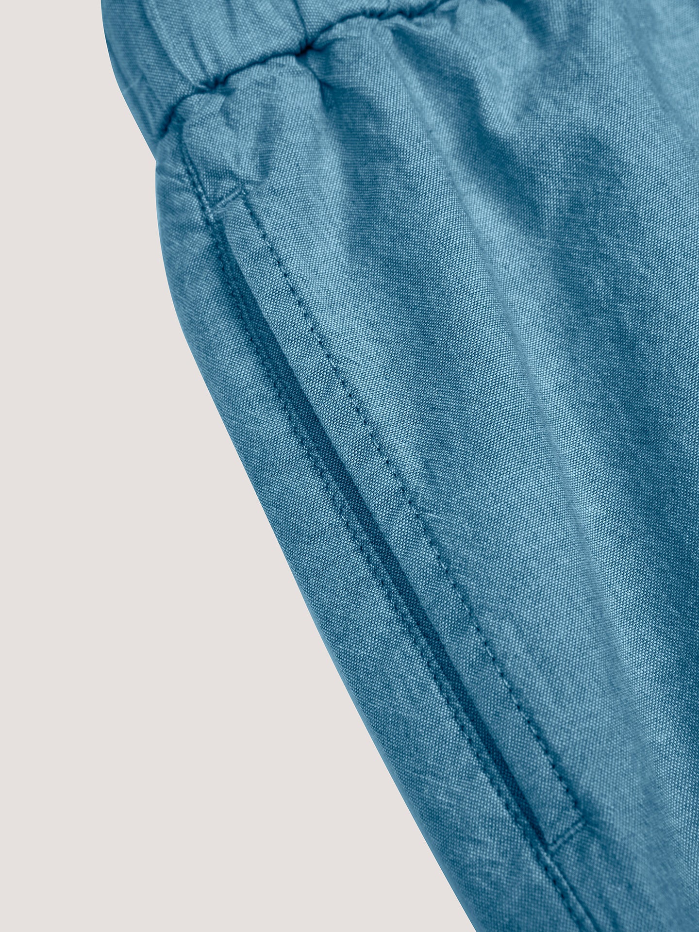 Pantalone wide leg Chambray