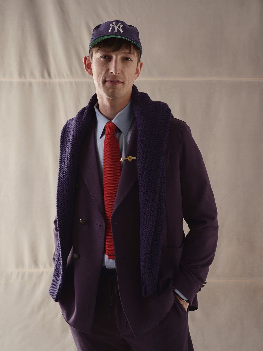 Cachemire touch double-breasted jacket
