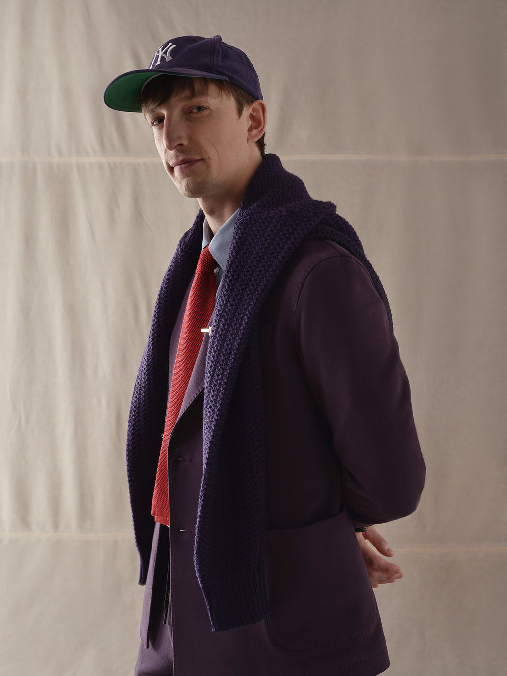 Cachemire touch double-breasted jacket