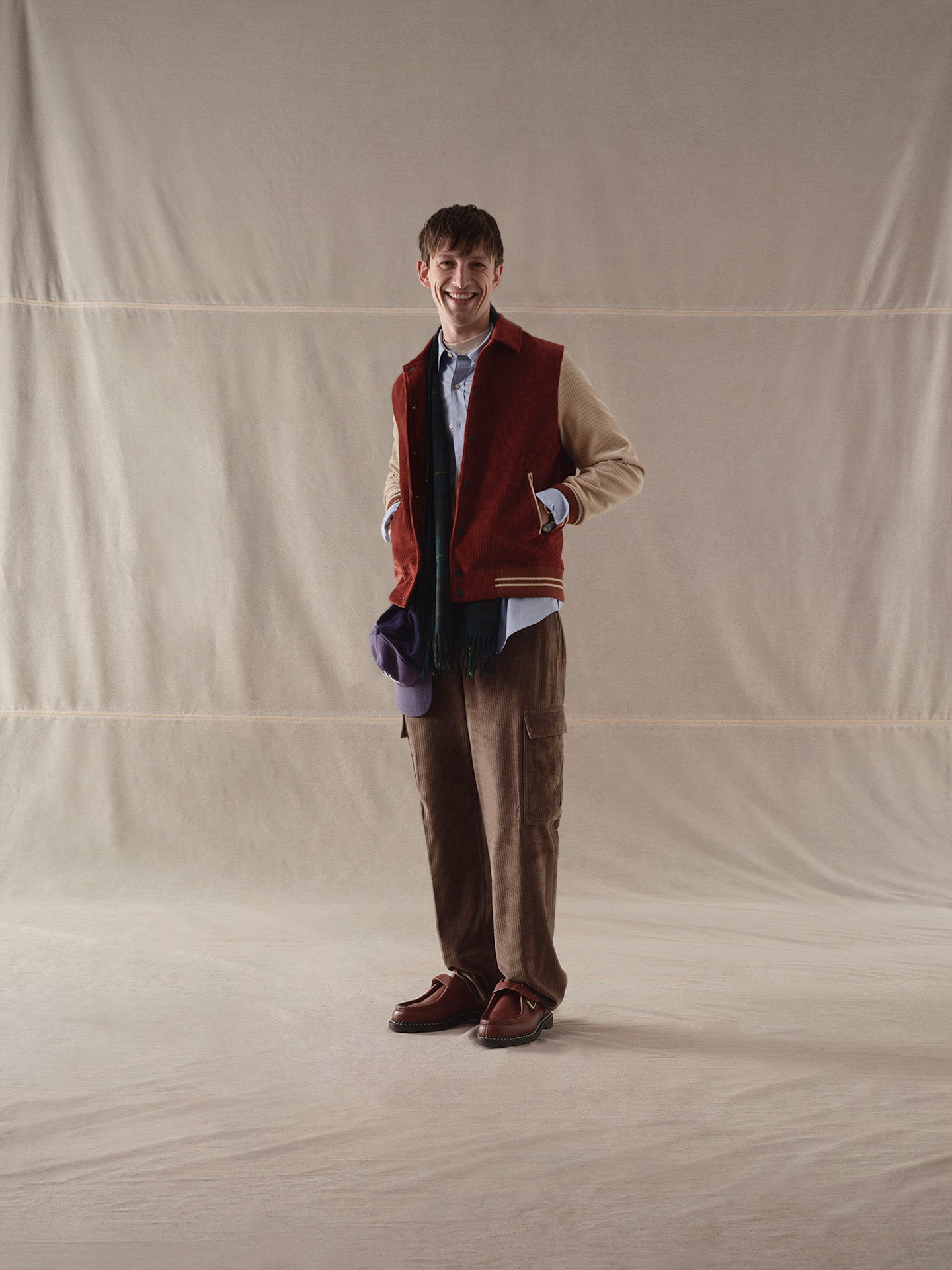 Pantalone cargo corduroy