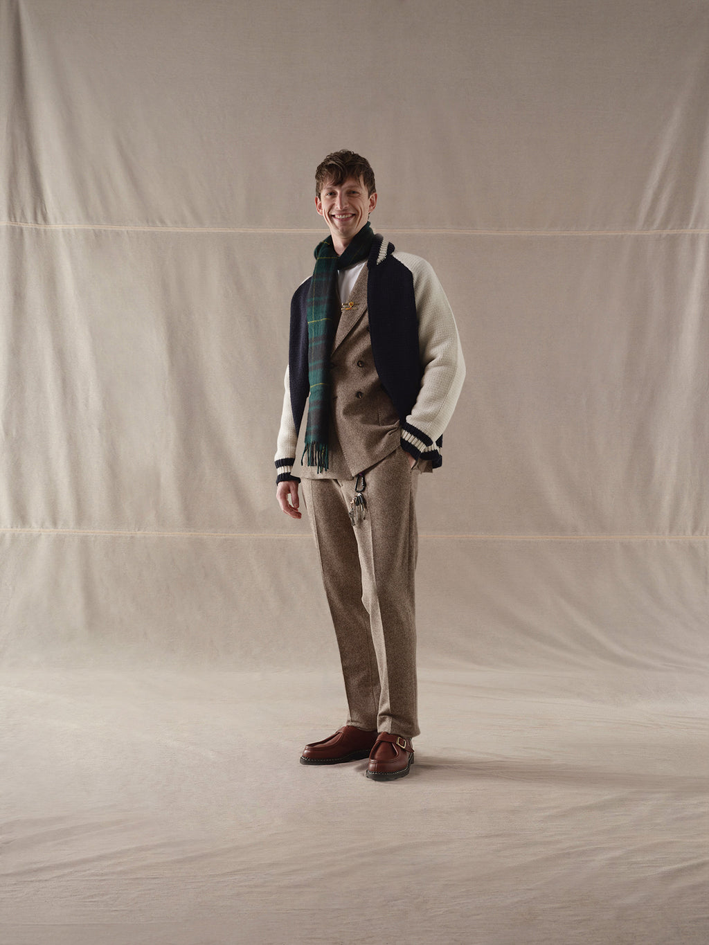 Herringbone double-breasted jacket