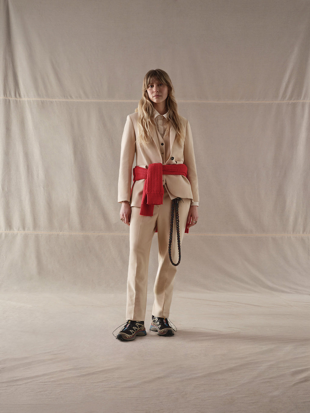 Pantalone carrot con coulisse cachemire touch
