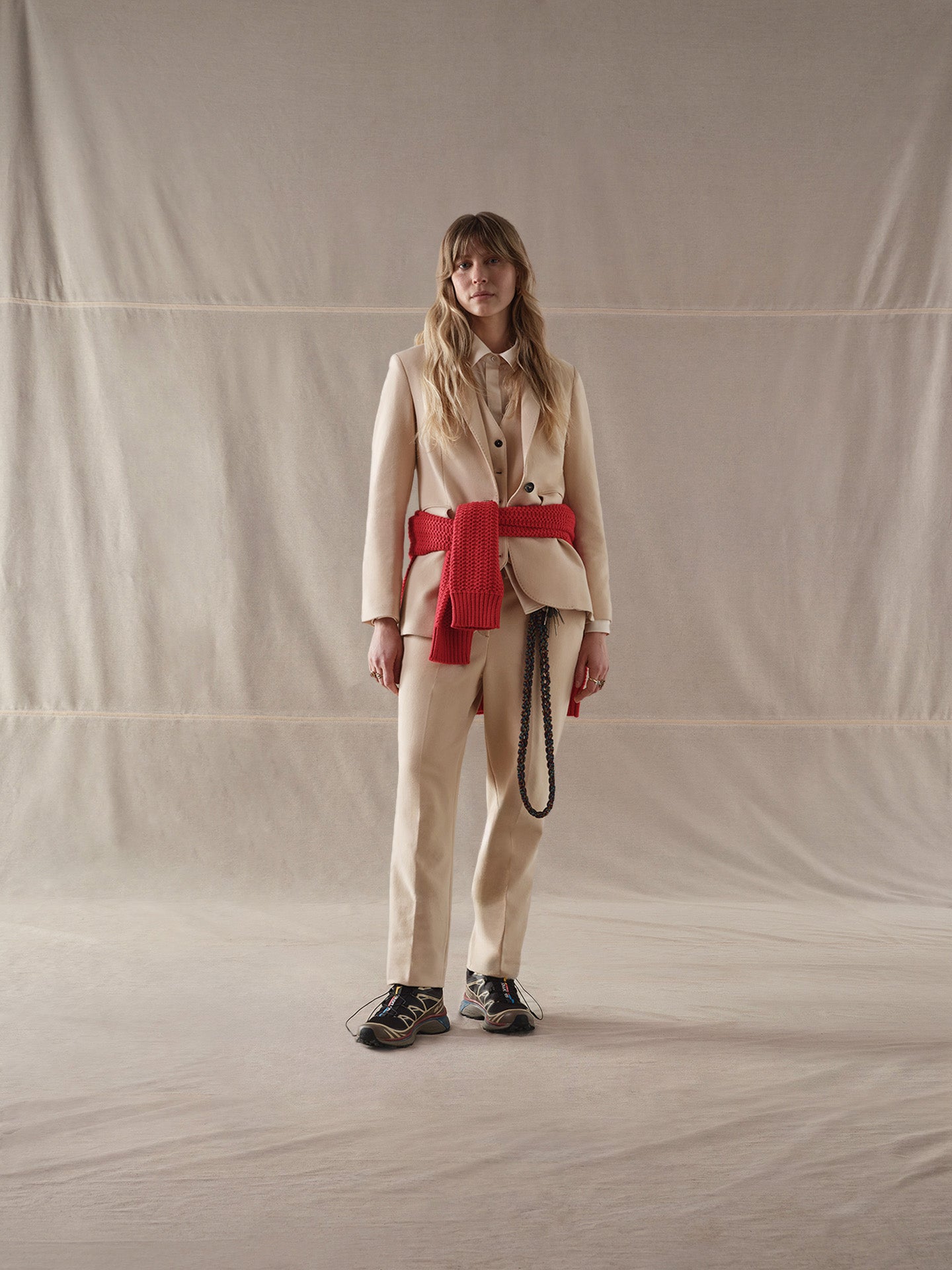 Pantalone carrot con coulisse cachemire touch