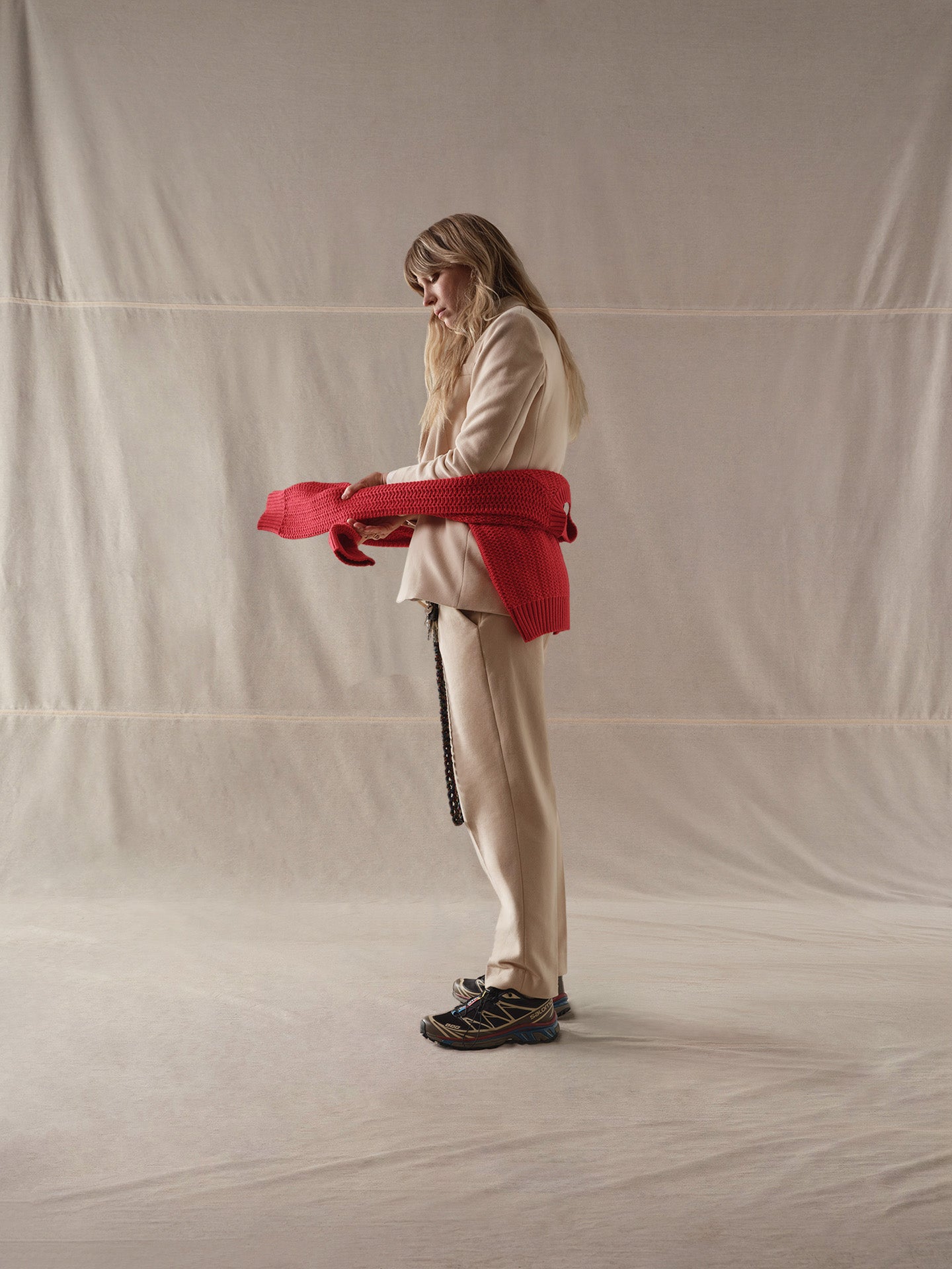Pantalone carrot con coulisse cachemire touch