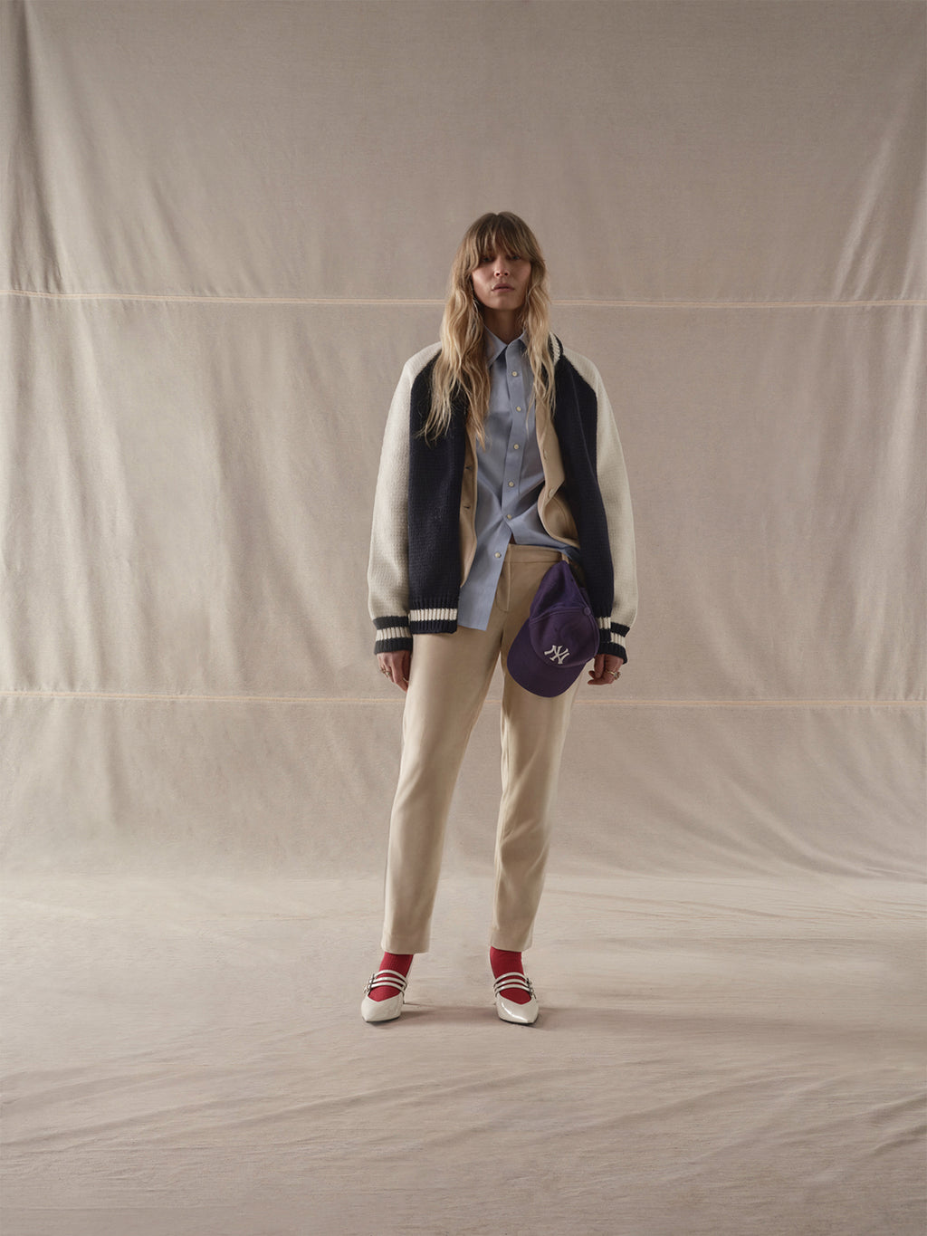Velour chino trousers