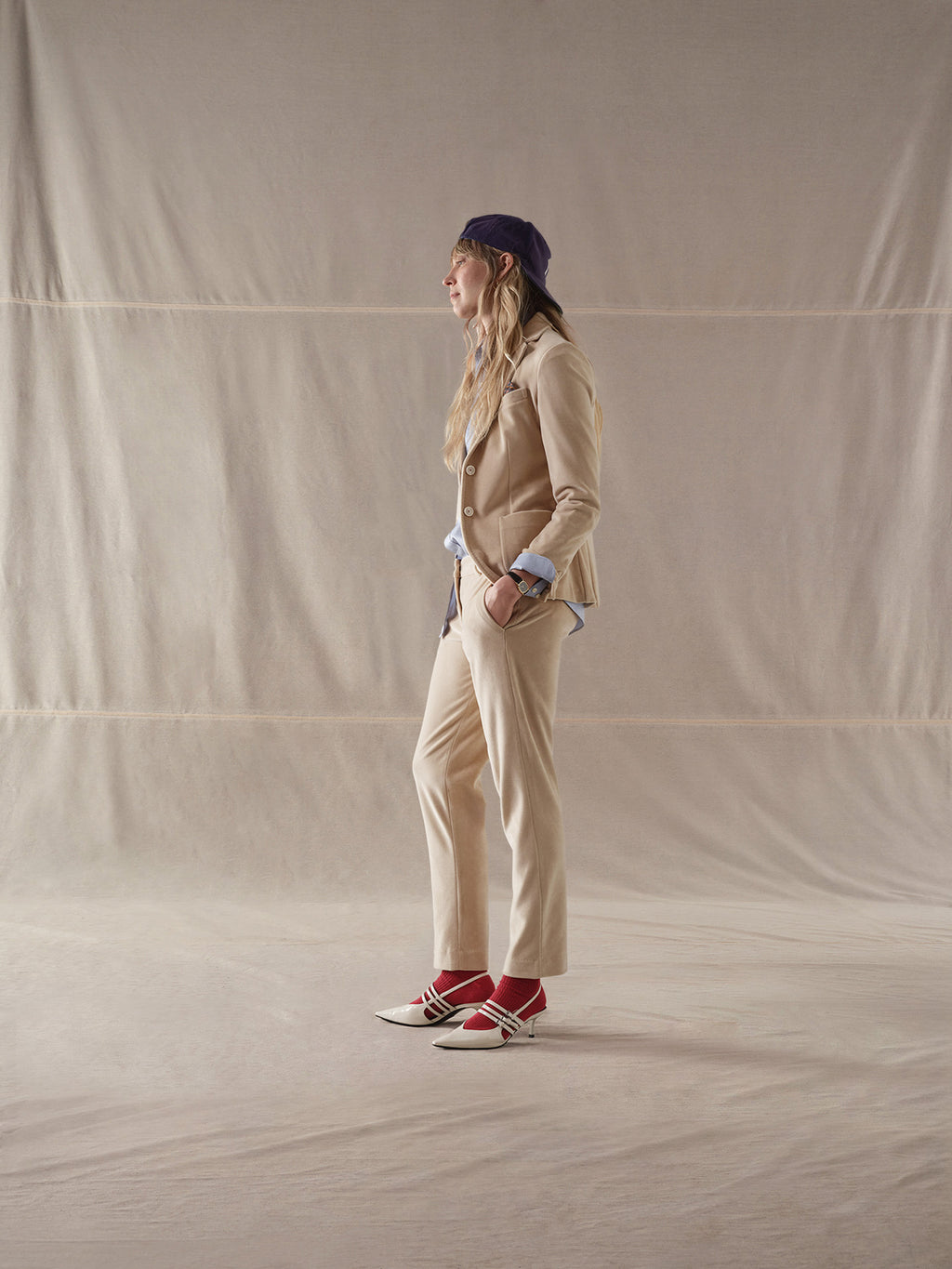 Velour chino trousers