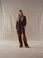 Masculine velour trousers