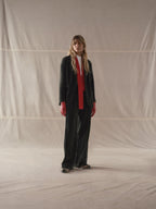 Masculine velour trousers