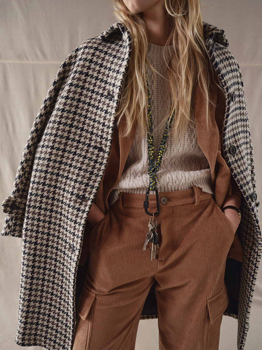 Fancy knitted kimono coat