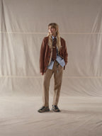 Herringbone coulisse chino trousers