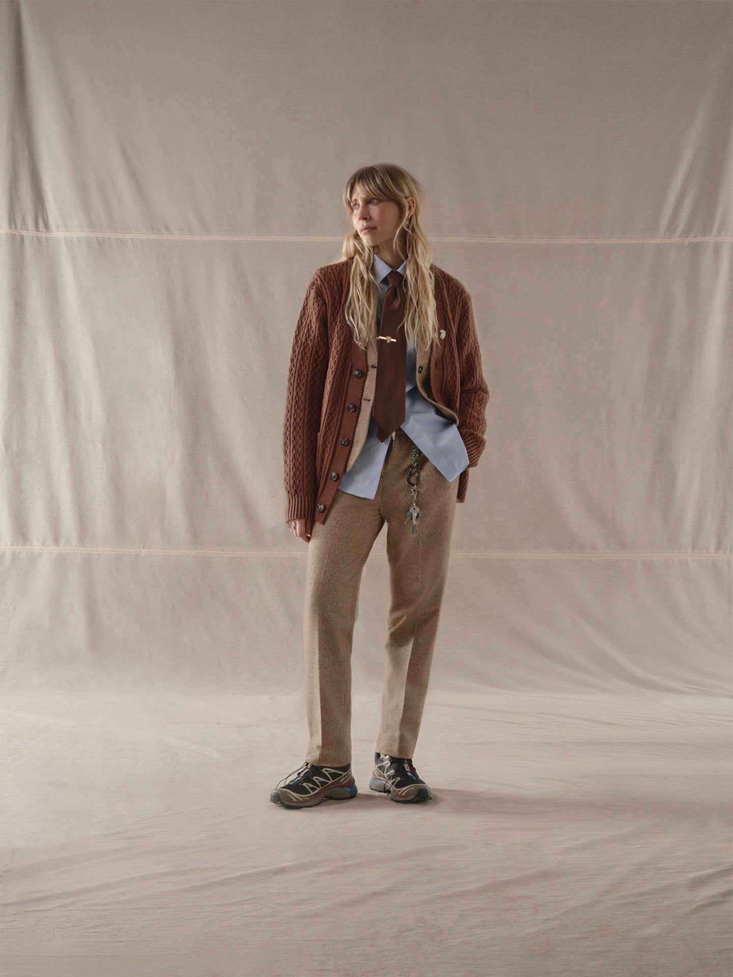 Pantalone chino coulisse Herringbone