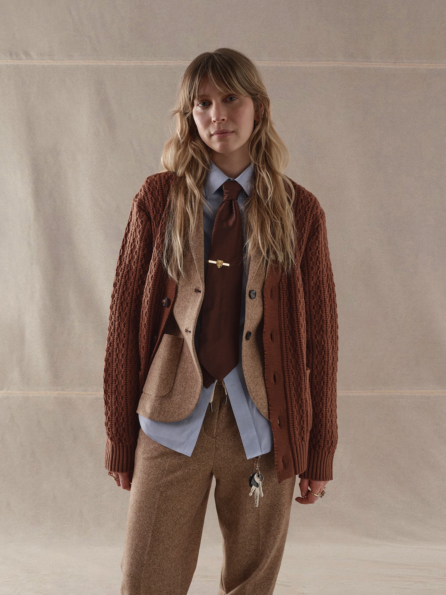 Pantalone chino coulisse Herringbone