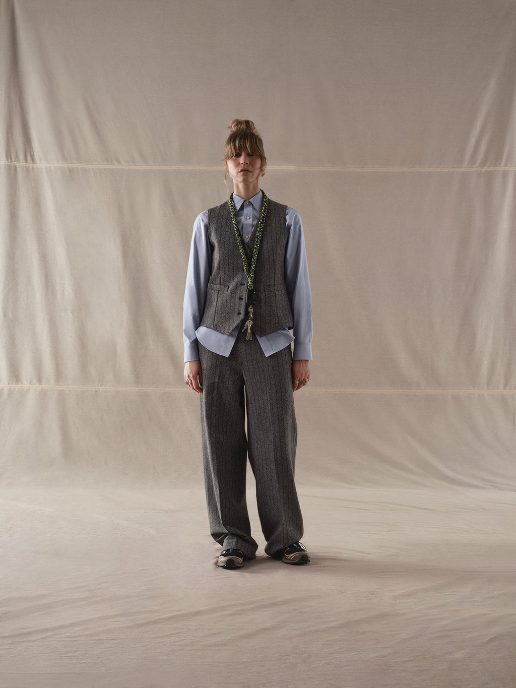 Gilet Striped denim