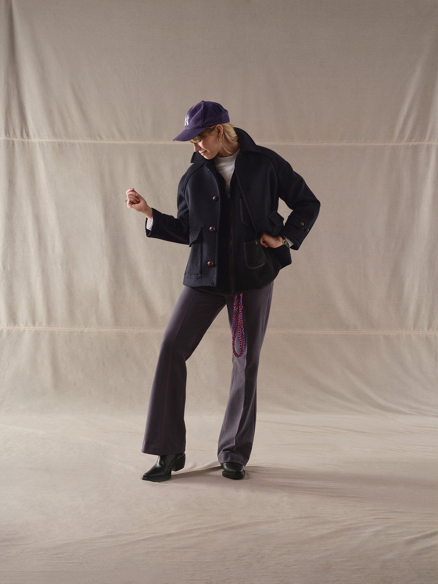 Pantalone a zampa cachemire touch