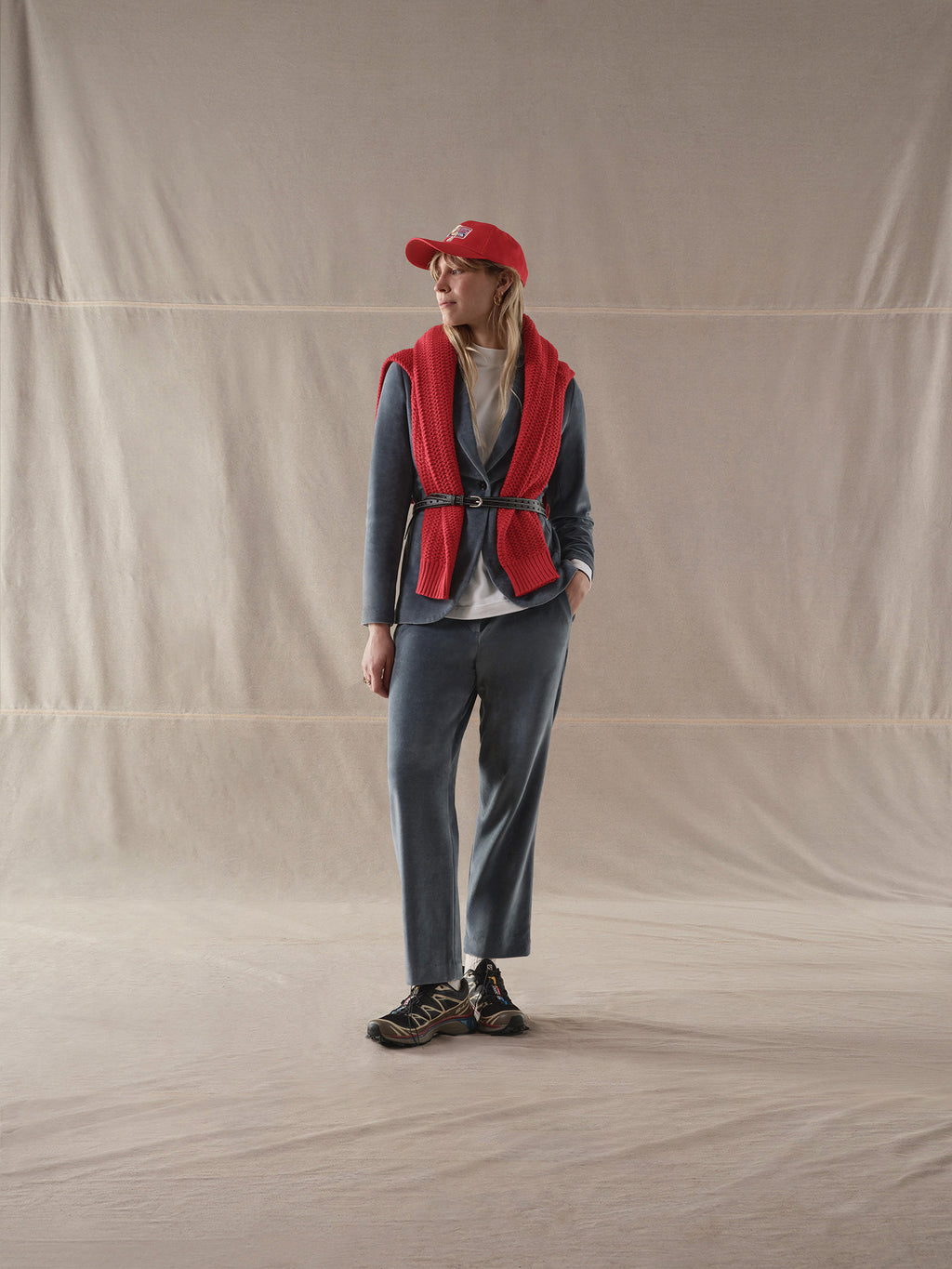 Slim long velour jacket