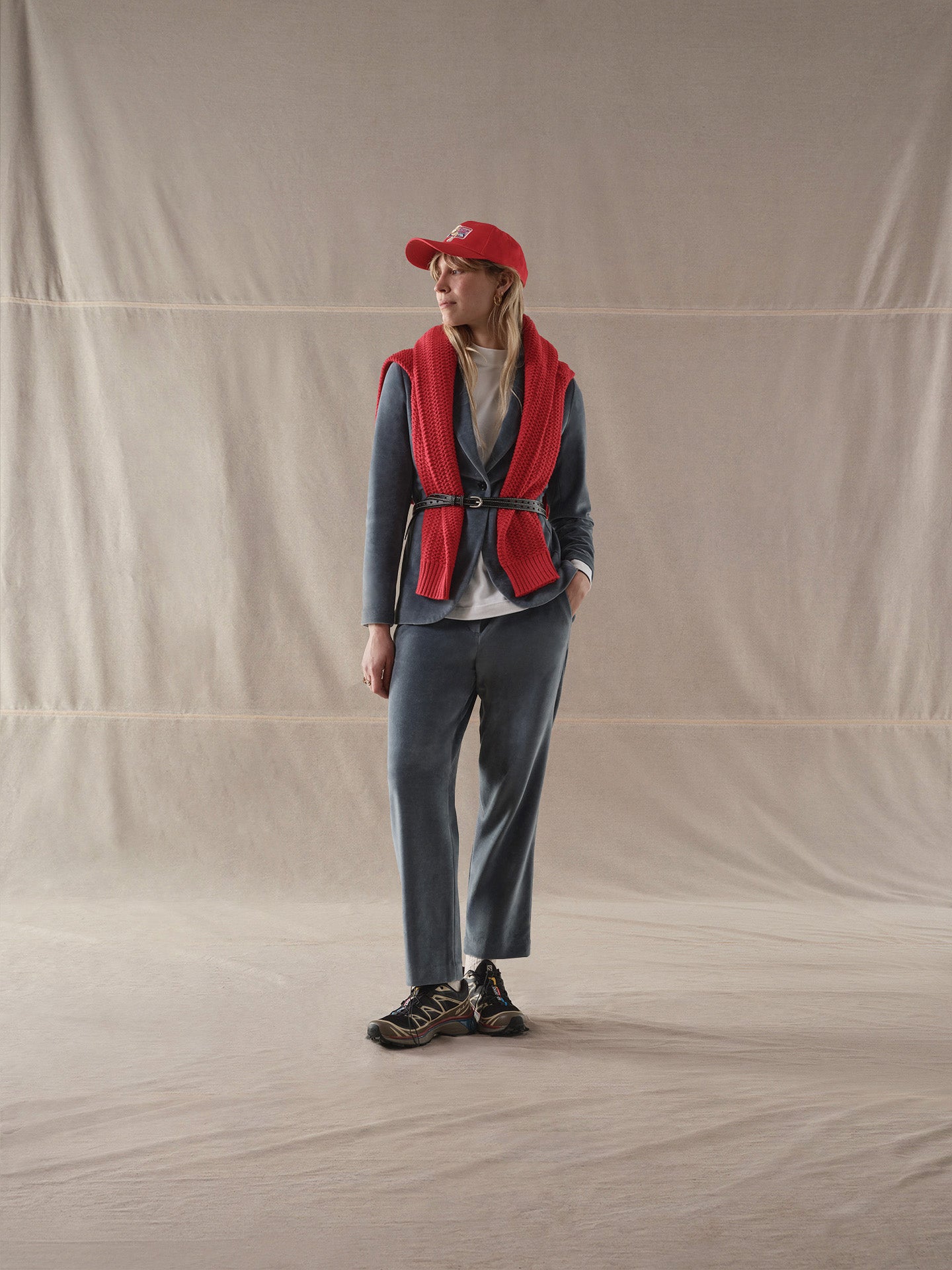 Giacca slim long velour