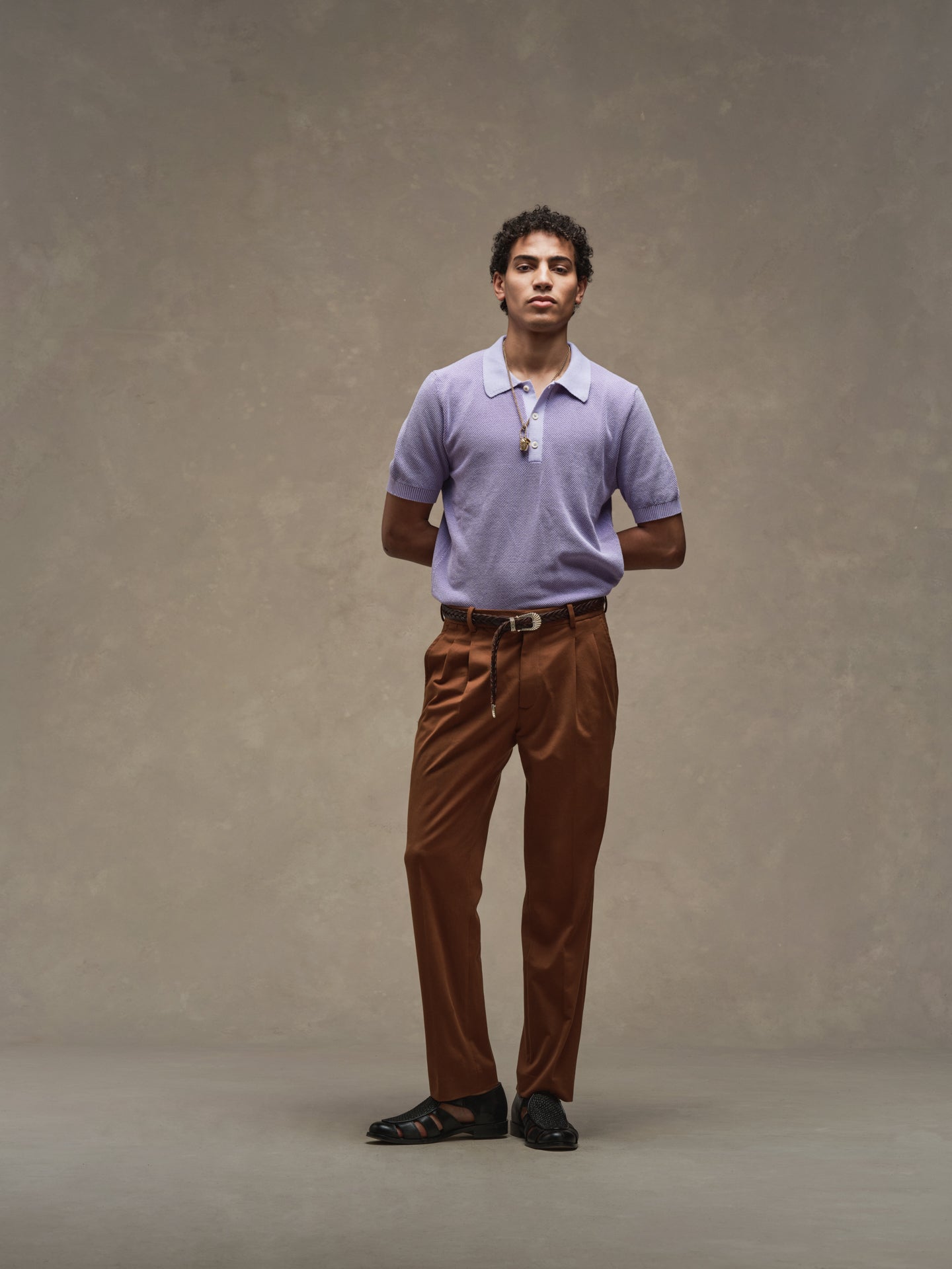 Polo fancy knit bicolor