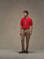 Eyelet pattern polo shirt