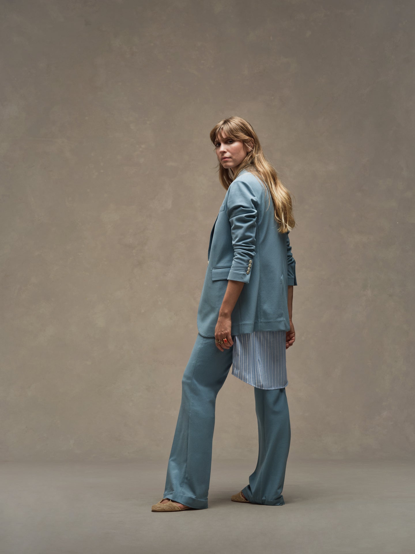Pantalone a zampa Oxford