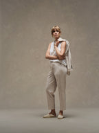 Light Herringbone carrot trousers