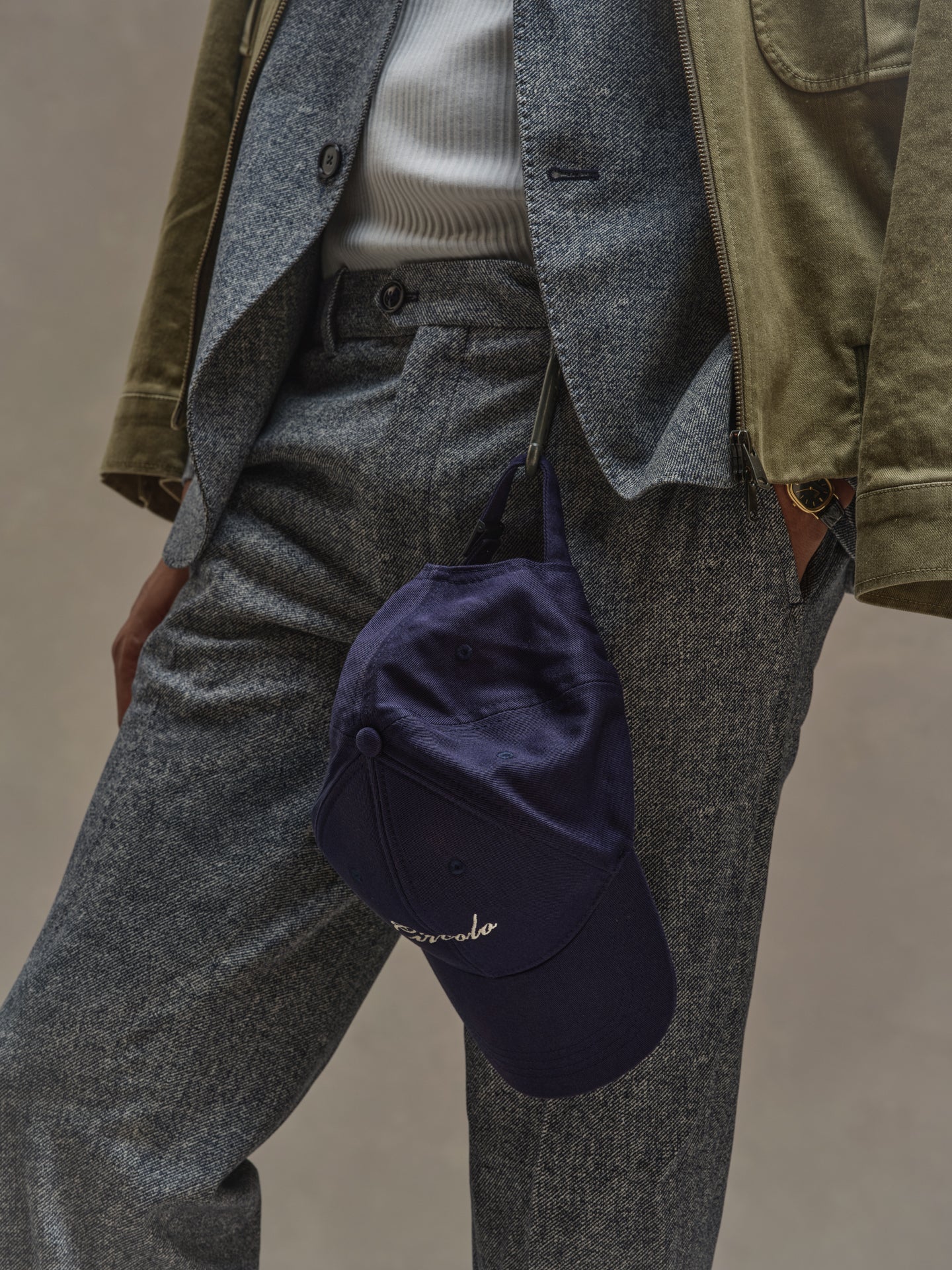 Pantalone chino diagonal canvas
