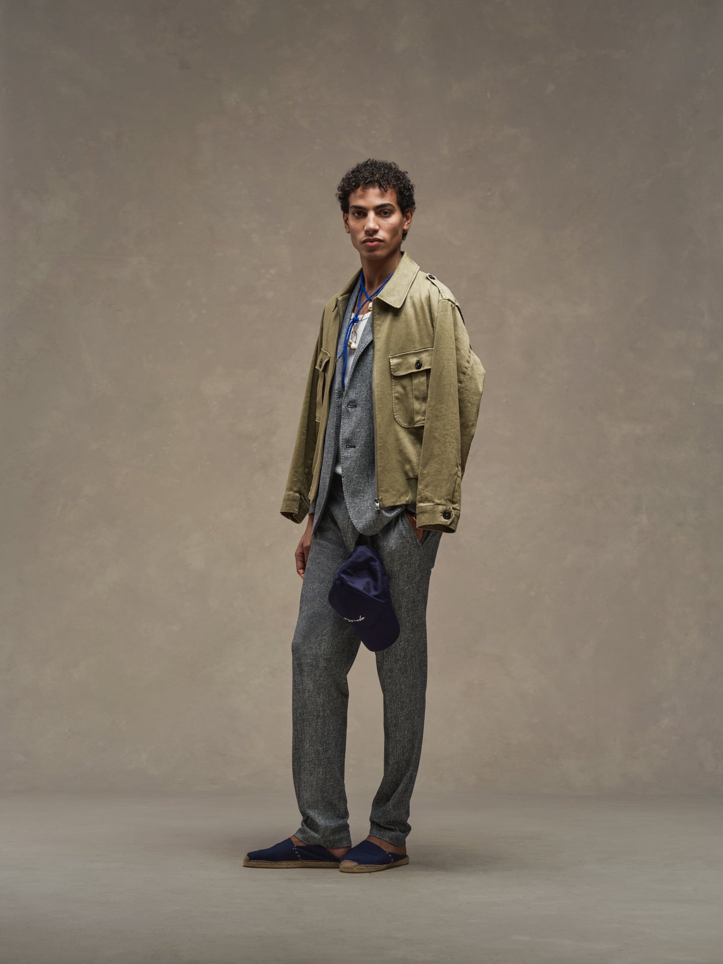 Pantalone chino diagonal canvas
