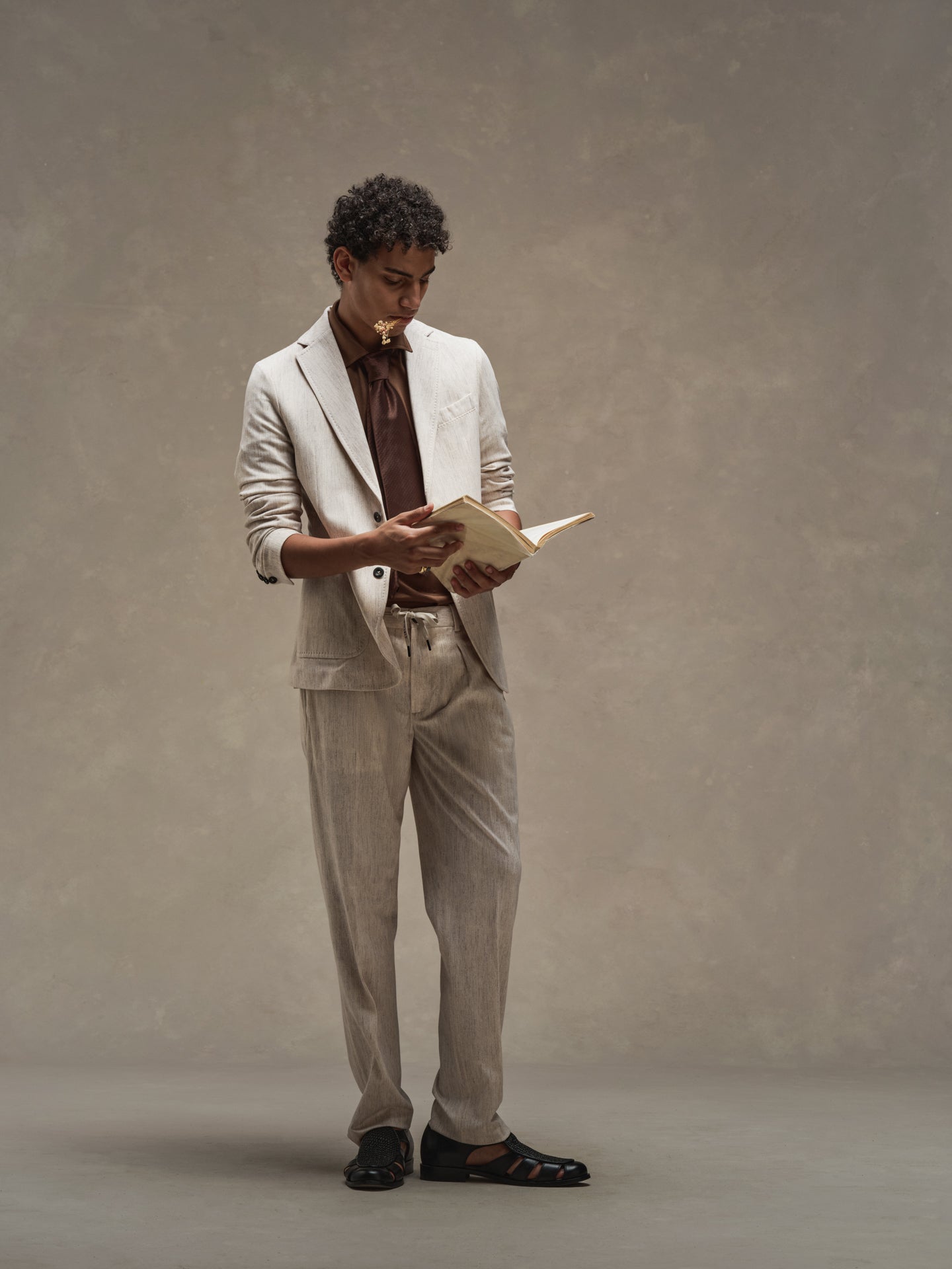 Pantalone coulisse Light Herringbone