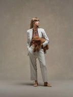 Fancy Striped pleated trousers