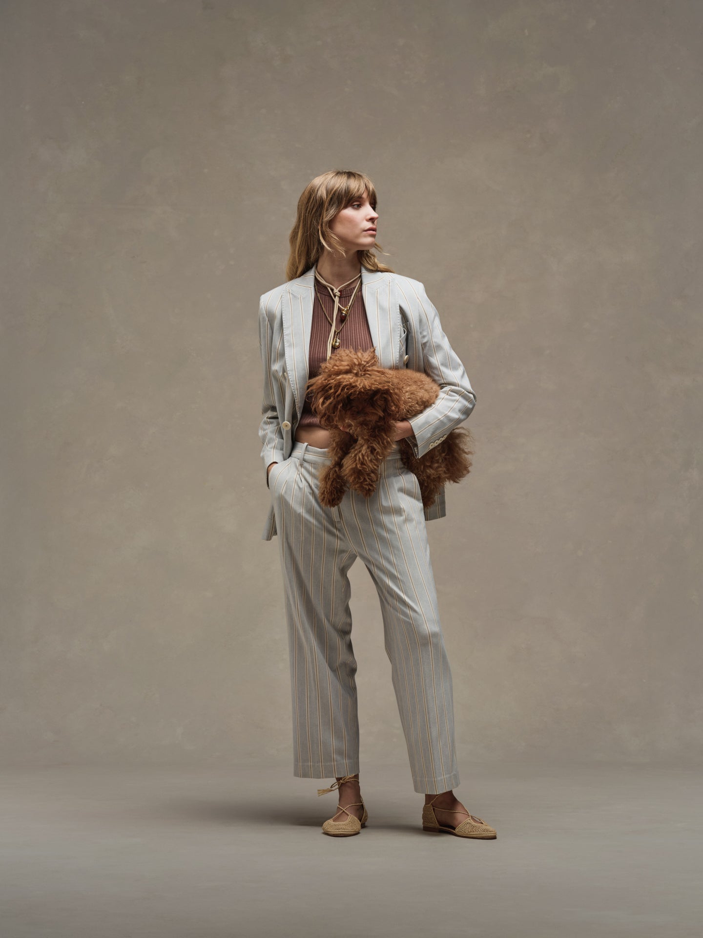 Pantalone Pinces Fancy Striped